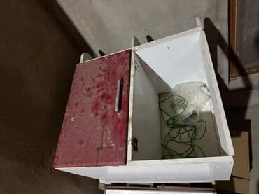 cilek mebel: Mətbəx mebeli dəsti - Üst şkaflar: parlaq bordo rəngdə MDF fasadlar — 5