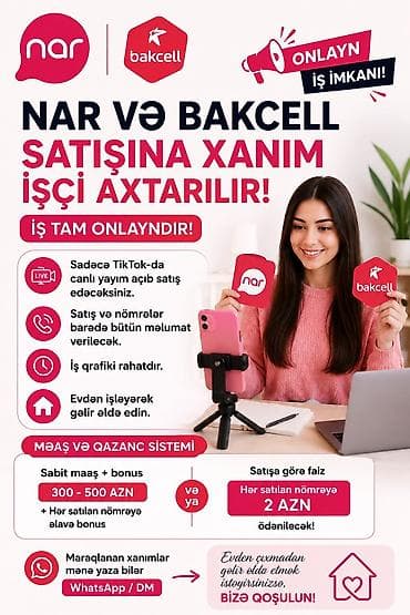 temu online iş: Çağrı mərkəzi operatoru tələb olunur, Yalnız qadınlar üçün, İstənilən yaş, Təcrübəsiz, Aylıq ödəniş — 1