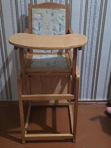 uşaq yemək stulu: Taxta uşaq yemək stulu - Material: təbii ağac karkas, laklı taxta — 6