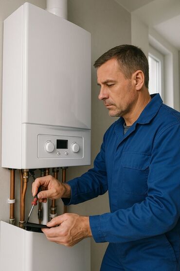 мастер по ремонту газовых колонок: Kombi təmiri Kombi yuyulması Radyatorların yuyulması İsdi su — 1