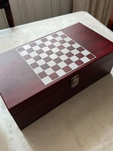 idman şort: Dəst: Şahmat + Kart + Şərab Aksesuarları lüks hədiyyə qutusu - — 6