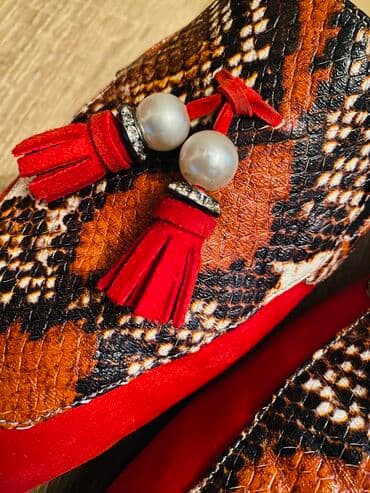 parça mokasinlər: Ölçü: 38, rəng - Qırmızı, İşlənmiş — 5