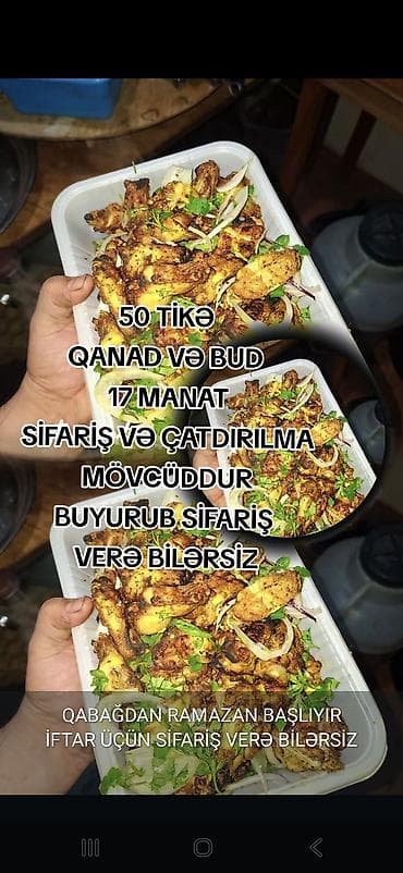 Xidmətlər: EZIZ IZLEYICILER 50 tike Qanad ve bud cemi 17 manat buyurun sifaris — 1