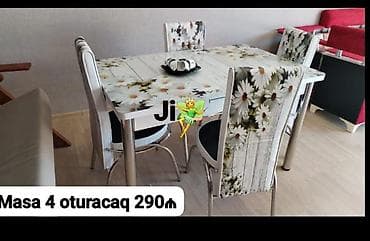 Mətbəx üçün, Yeni, Dördbucaq masa, 4 stul lalafo.az -da Mətbəx üçün, Yeni, Dördbucaq masa, 4 stul