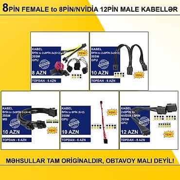 komputer kabel: Kabellər "8PİN FEMALE to 8PİN/NVİDİA 12PİN MALE Original” MƏHSULLAR — 1