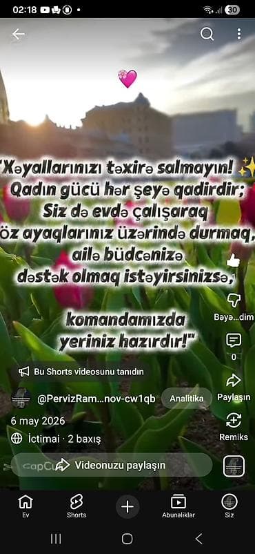 bəylər ucun online iş: SMM menecer tələb olunur, Təcrübəsiz — 2
