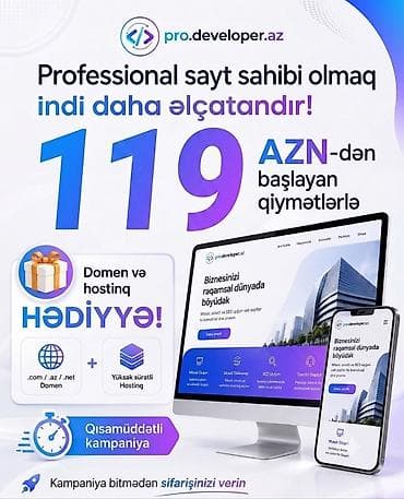 Xidmətlər: Veb saytların hazırlanması | Hosting — 1
