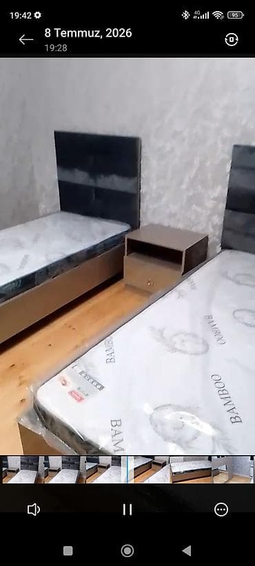 krafatlar: Oğlan və qız üçün, İşlənmiş, 2 təknəfərlik çarpayı, Dolab, 2 tumba — 5