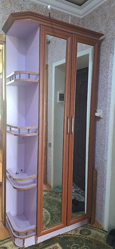 serf qapi: İşlənmiş, 2 qapılı, Güzgülü, Qəhvəyi, Açılan, Künc dolab — 1