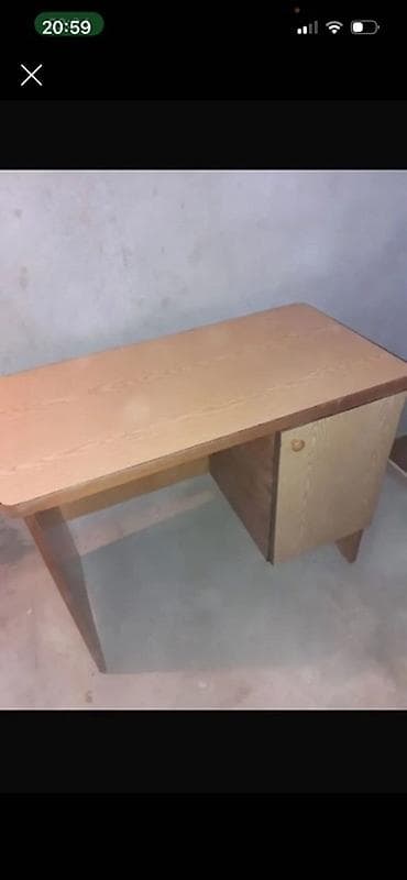 Mebel: Taxta iş masası - Klassik dizaynlı, düzbucaqlı iş masası - Açıq ağac — 1