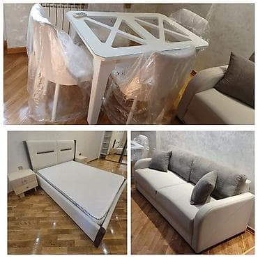 Двуспальная кровать, 2 тумбы, Б/у