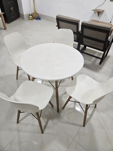 пластик терезе: Mətbəx üçün, Yumru masa, 4 stul — 3