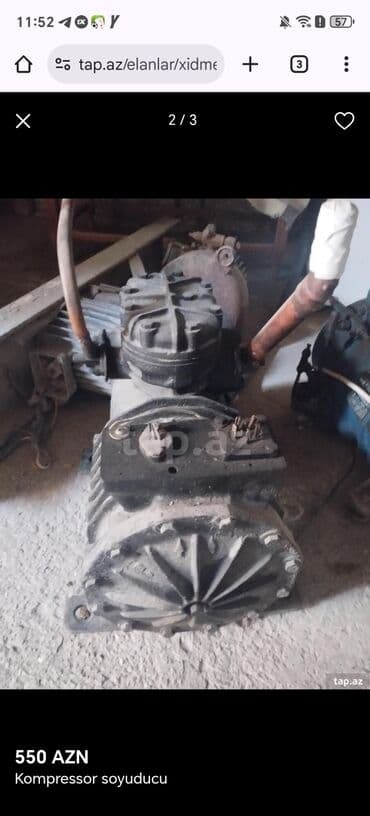 Qapılar və aksessuarlar: Məhsul: Soyuducu kompressoru Təsvir: - Sənaye tipli, silindrli — 2