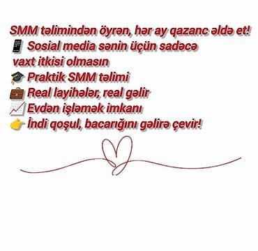 SMM təlimi — bacarığını gəlirə çevir! - Sosial şəbəkələrdə vaxt lalafo.az -da SMM təlimi — bacarığını gəlirə çevir! - Sosial şəbəkələrdə vaxt