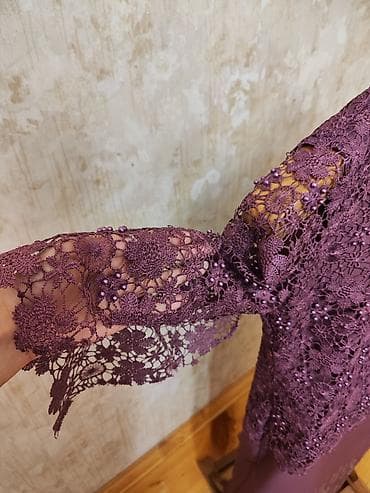 mirvari reng: ALZARA Line brendi – bənövşəyi/ərik tonlarında zərif paltar - Model — 7