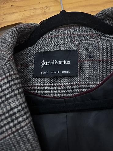 пальто: Пальто, Stradivarius, S, цвет - Серый — 1