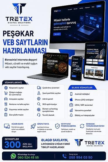 Xidmətlər: Veb saytların hazırlanması | Domen, Hosting — 1