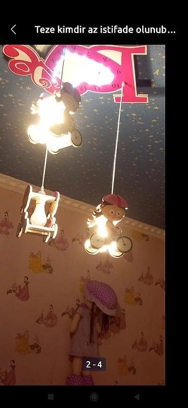 analoq saat: Çılçıraq, 3 lampa, Taxta — 2