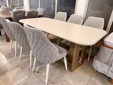 Qonaq otağı üçün, Yeni, Açılmayan, Dördbucaq masa, 6 stul