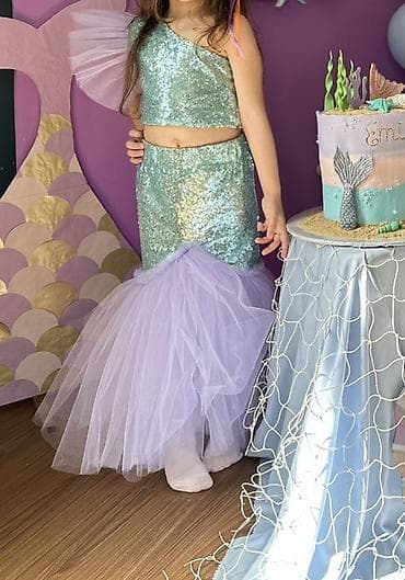 Uşaq üçün “dəniz qızı” temalı iki hissəli kostyum Rusalka platye