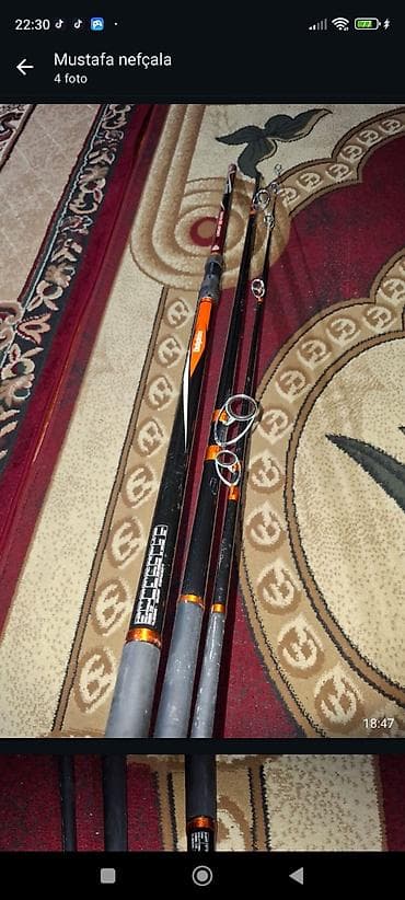 dollar: Balıq ovu üçün qamış dəsti - 3 ədəd yığma balıq qamışı - Uzun yollu — 2