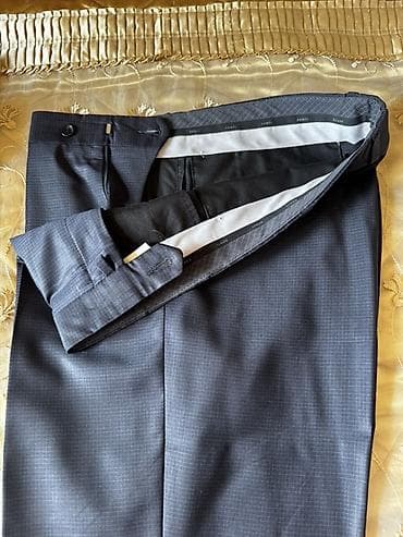 parça şalvar: Klassik kişi şalvarı - Rəng: tünd boz (xırda dama naxışlı) - Parça — 3