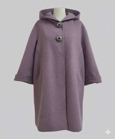 женское пальто с капюшоном: Məhsul: Qadın kapüşonlu palto - Rəng: Zərif lavanda/bənövşəyi ton - — 1