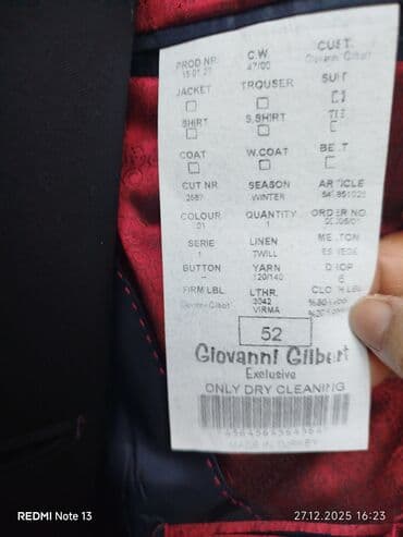 Corab və alt paltarı: Pencək, Naxışsız, 3XL — 2