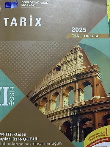 kitab alan: Məhsul: “Tarix – 2025 Test Toplusu”, II hısse ıcerısınde yazı yoxdu — 2