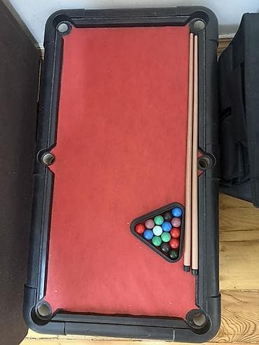 bilyard mini: Uşaq ölçülü mini bilyard/pooл masası dəsti - Kompakt masa: qırmızı — 3