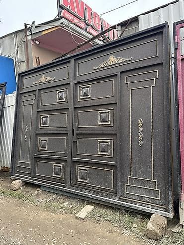 Asia: Железо Дворовые ворота, Распашные, Механические, С дверью, цвет - Черный — 3