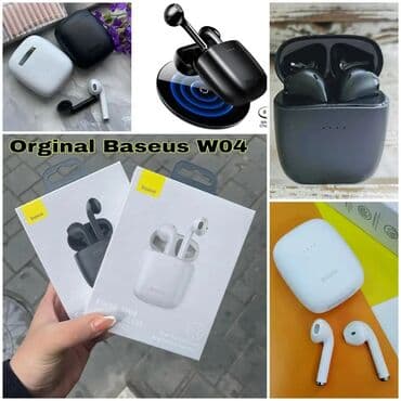 baseus qulaqciq: Yeni Simsiz (Bluetooth) Qulaqcıqlar, Baseus, rəng - Ağ — 1