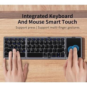 komputer notebook: RECCI qatlanan Bluetooth klaviatura + touchpad - Üçpanelli qatlanan — 3