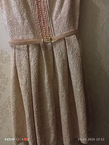 charles keith az: Zərif qadın paltarı – Laydies brendi - Rəng: açıq pudra/şampan - — 6