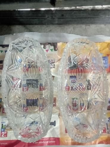 Şüşə/kristal salat qabları dəsti – 2 ədəd - Material: qalın