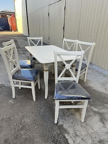 Для кухни, Нераскладной, Прямоугольный стол, 6 стульев — 2