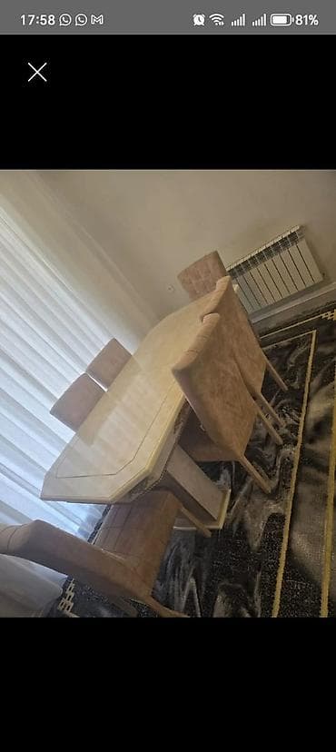 Masa 6 stul az iwlenib teze kimidi. 420 azn. Unvan Bine atçılıq. Məti