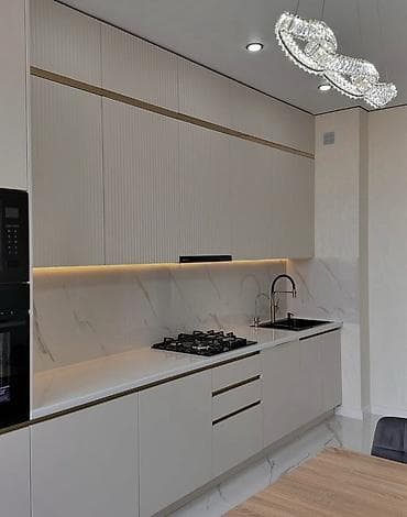 gul suyu harda satilir: Minimalist üslubda zövqlü mətbəx mebeli dəsti - Ağ-mat fasadlar — 2