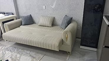 Qonaq otağı üçün çevrilə bilən divan - Rəng: açıq bej - Material