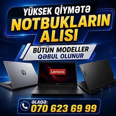 komputer ekrani: Xidmət: Noutbukların alınması Təsvir: - Yüksək qiymətə noutbukların — 1