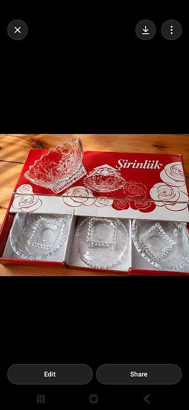 xrustal qutuda: Tort və şiriniyyat qabı, Xrustal — 1