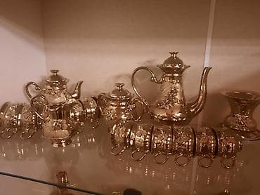 su ceni iwlenmiw: Qəhvə dəsti, rəng - Qızılı — 2