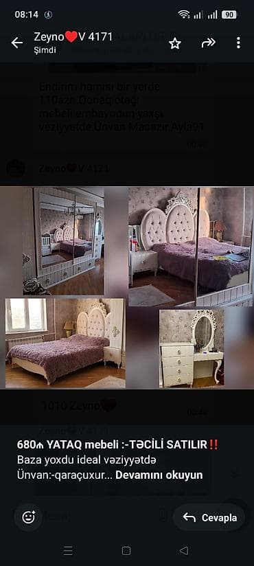 *680₼ YATAQ mebeli :-TƏCİLİ SATILIR*‼️ Baza yoxdu ideal vəziyyətdə