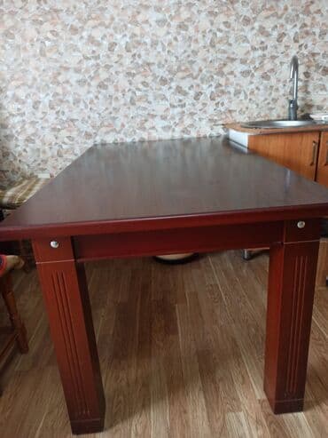 столы из натурального дерева: Гостиный стол, Б/у, Раскладной, Дерево, Прямоугольный стол — 1