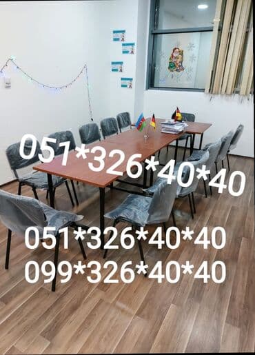 Masa və oturacaq dəstləri: Qonaq otağı üçün, Yeni, Açılmayan, Dördbucaq masa, 4 stul — 9