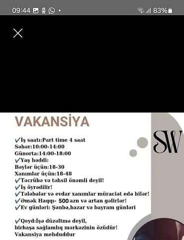 Tikiş: Çağrı mərkəzi operatoru tələb olunur, Tələbələr, 18-29 yaş, Təcrübəsiz, Aylıq ödəniş — 1