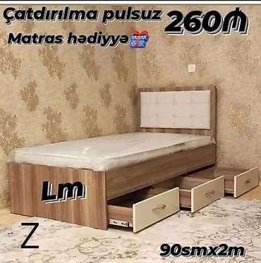 delloro mebel: Yeni, Təknəfərlik çarpayı, Bazasız, Matras ilə, Siyirməli — 1