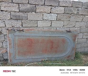üzüm yarpağı: Metaldan düz hazırlanmış darvaza/qapı paneli - Material: qalın polad — 1