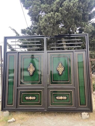 Yeni Dəmir Həyət darvazası, Yana açılan, 3 m, Mexaniki, Şəbəkə ilə, rəng - Yaşıl, Kredit var, Ödənişli quraşdırma, Ünvandan götürmə, Ödənişli çatdırılma, Rayonlara çatdırılma