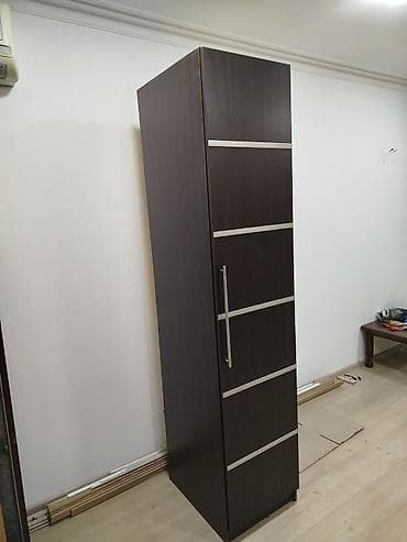 mebel skaf: İşlənmiş, 1 qapı, Siyirməli, Qəhvəyi, Digər material, Açılan, Düz dolab — 1